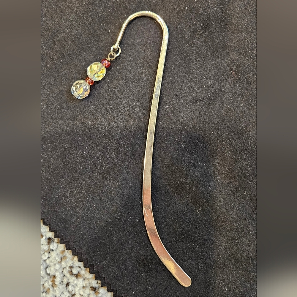 Elegant Silver and Crystal Bookmark
